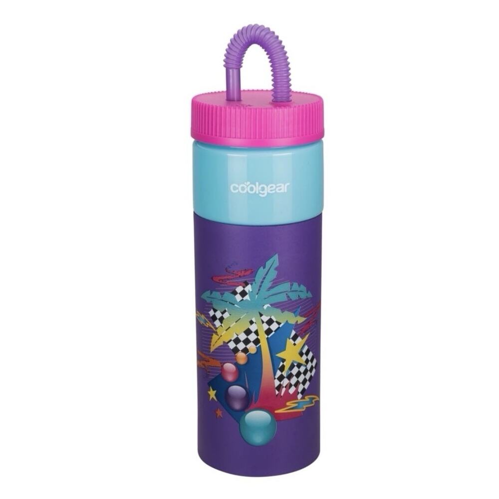 Cool Gear 24 oz Plastic Retro Foam Grip Water Bottle Retro